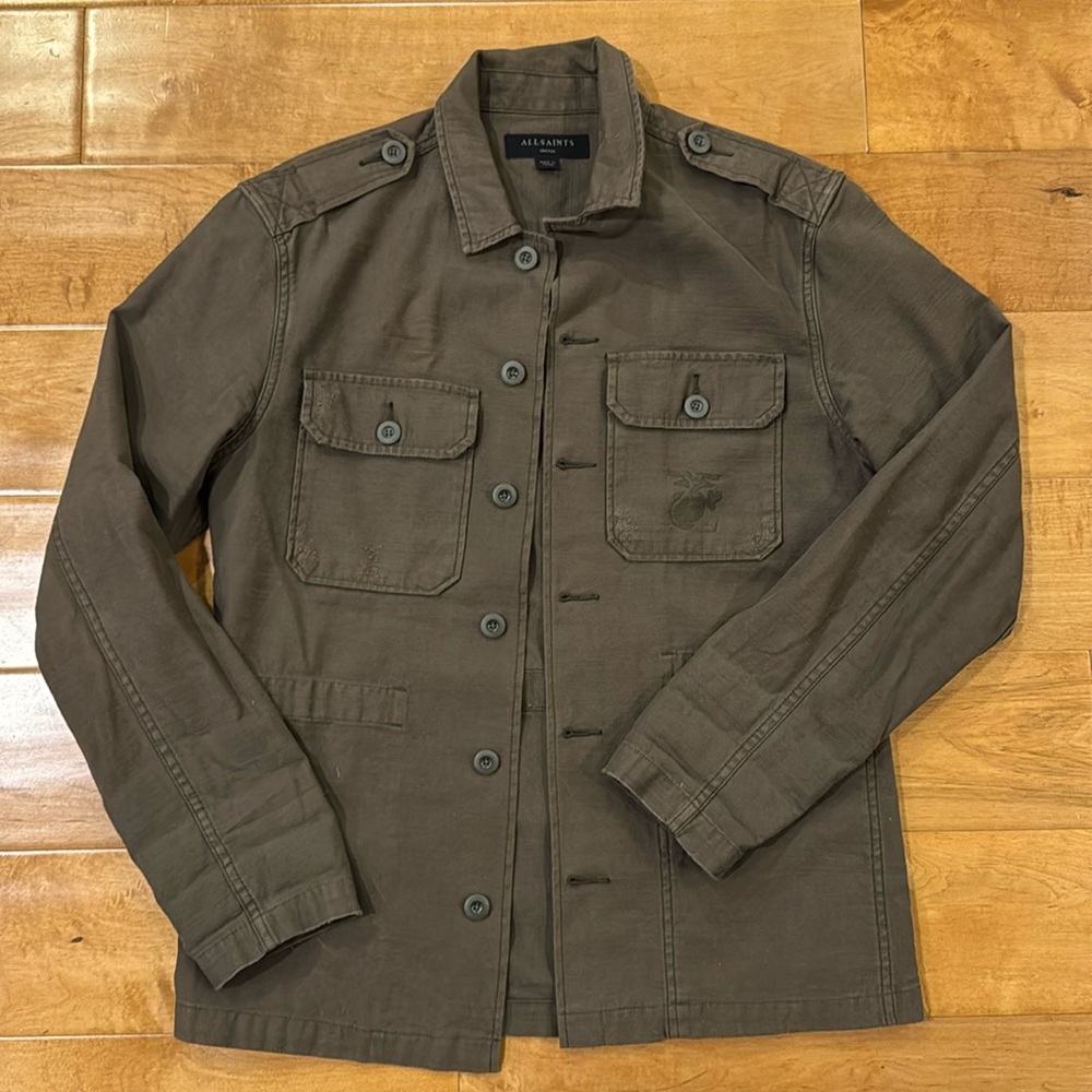 All Saints Cotton Military Green Chore Jacket